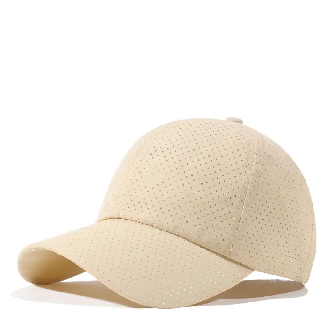 Men Black Mesh Baseball Cap with Punched Design