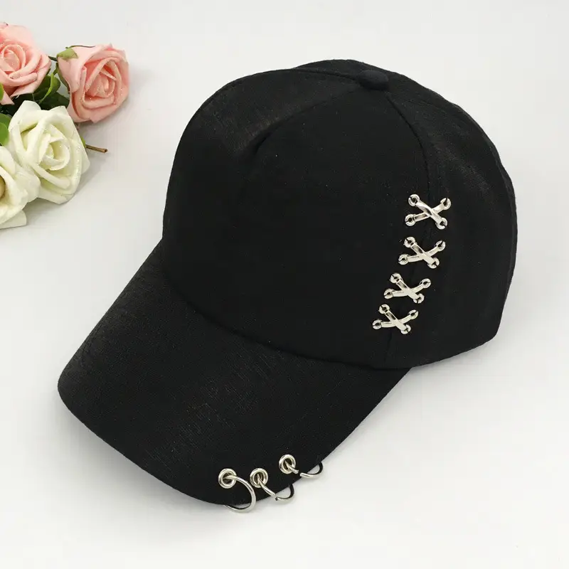 Black Korean Style Baseball Cap for Men Women