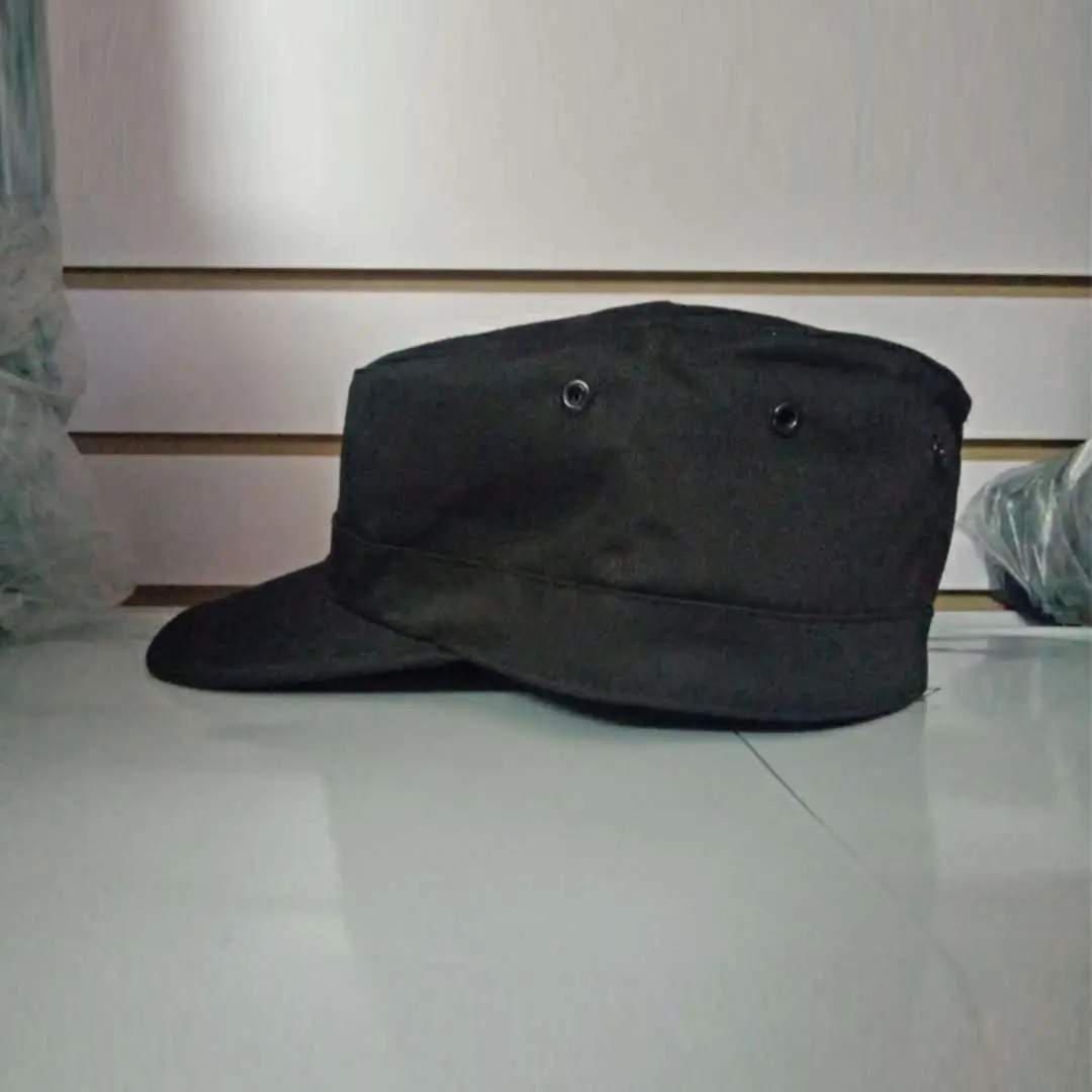 Black Security Cap with Embroidered Badge for Daily Use
