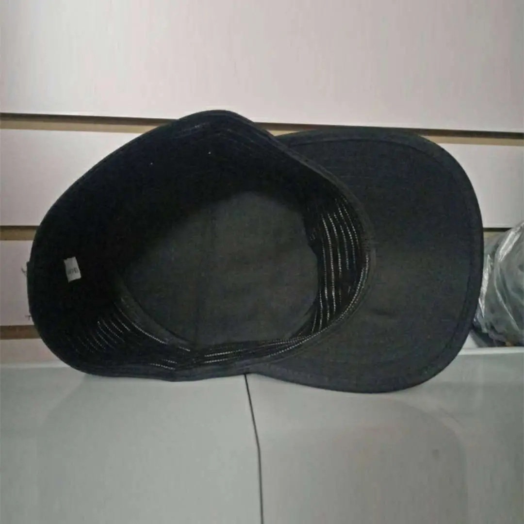 Black Security Cap with Embroidered Badge for Daily Use
