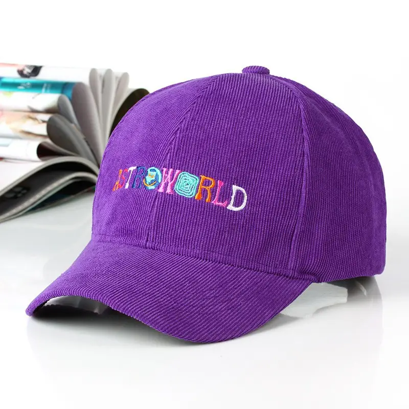 Black Damin Embroidered Baseball Cap with Adjustable Strap