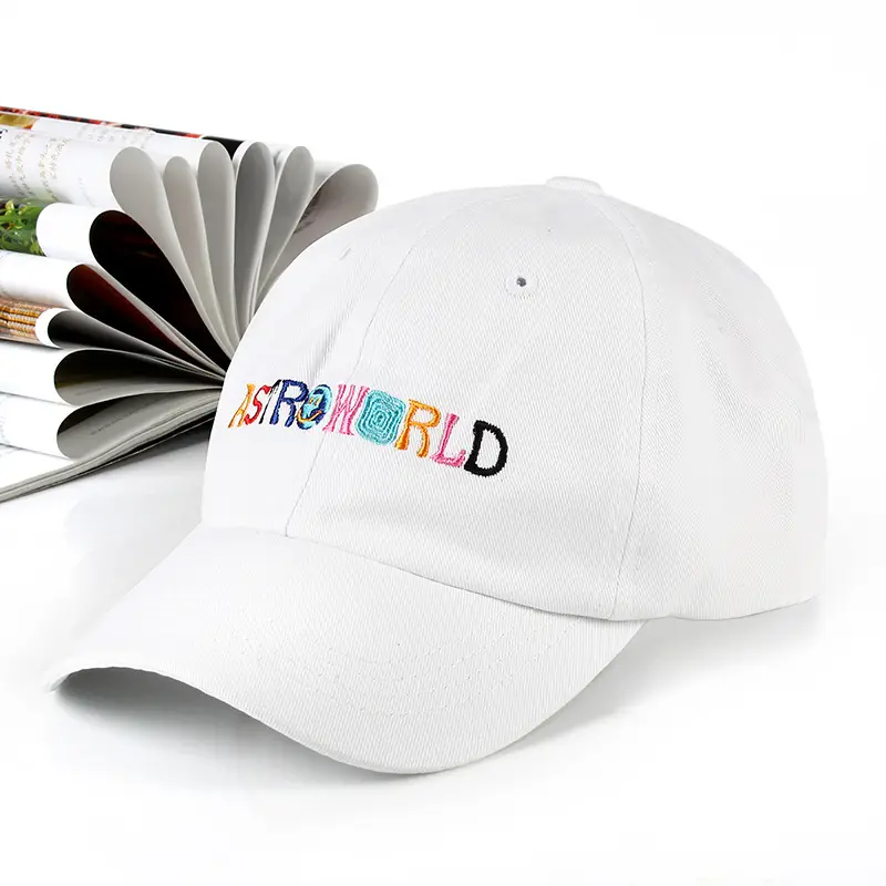 Black Damin Embroidered Baseball Cap with Adjustable Strap