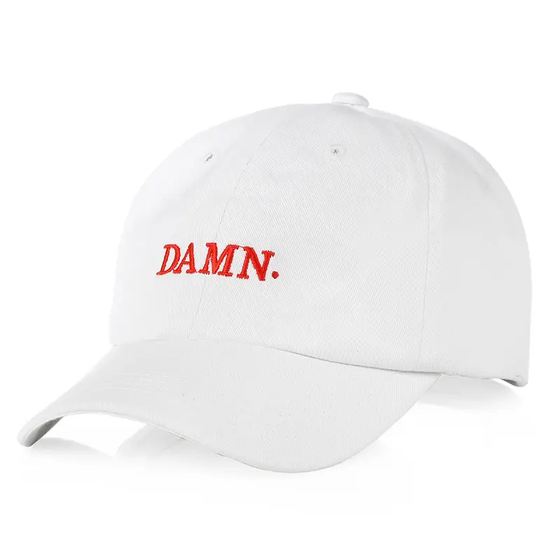 Black Damin Embroidered Baseball Cap with Adjustable Strap