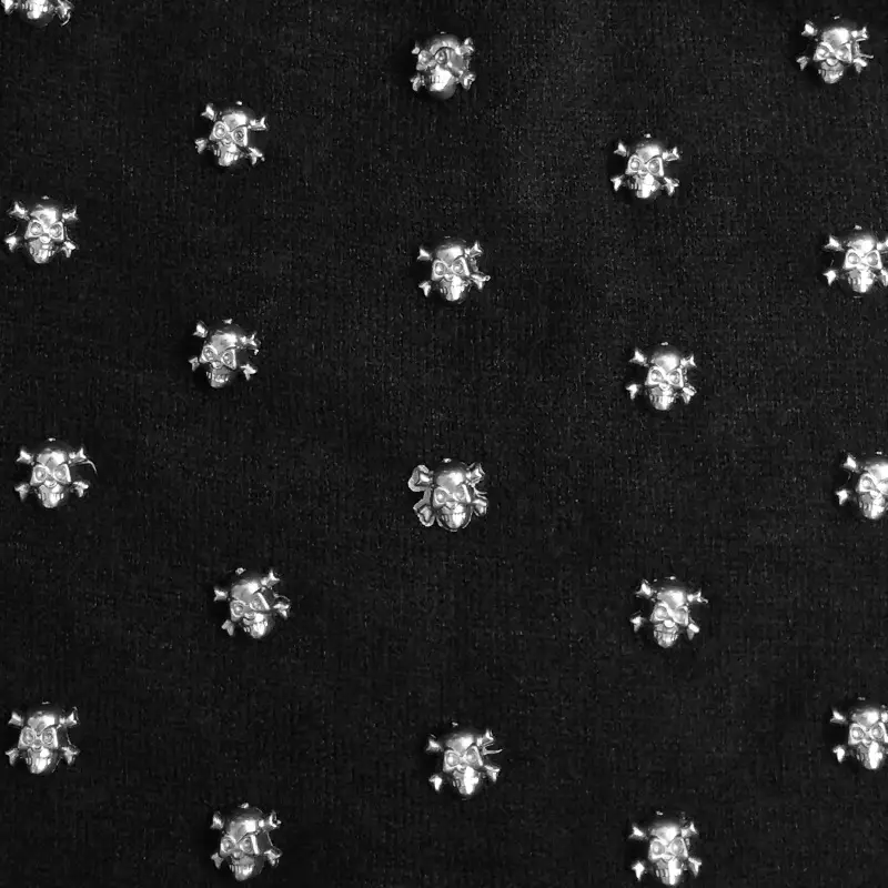 Black Gold Skull Rivet Knit Beanie Hat for Men Women Autumn Winter
