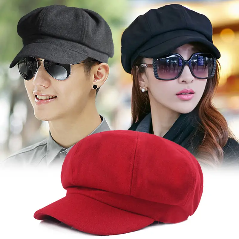 Wool Newsboy Hat Men Women Autumn Winter Retro Warm