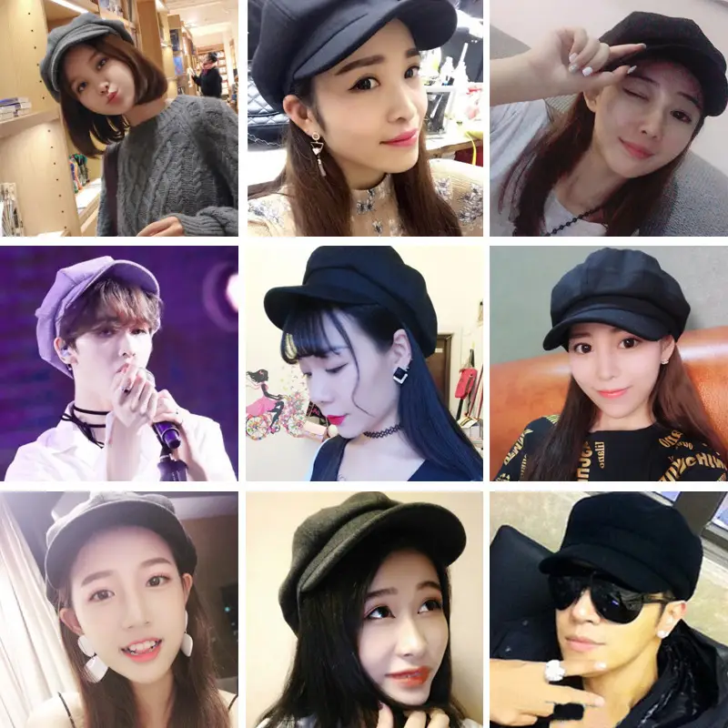 Wool Newsboy Hat Men Women Autumn Winter Retro Warm