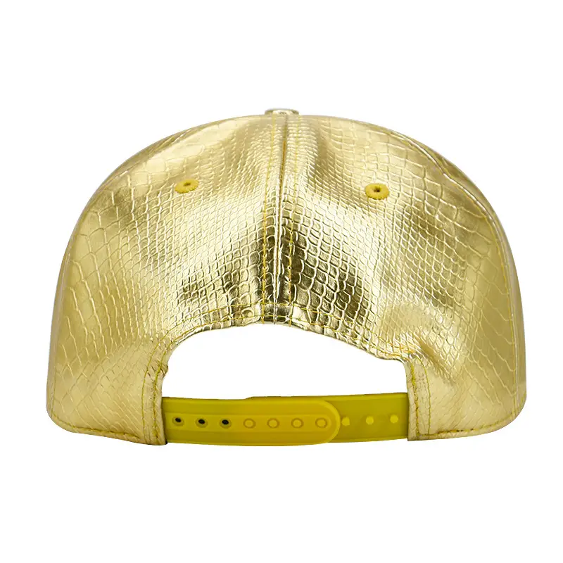 Gold Python Print Flat Brim Baseball Cap for Men Women