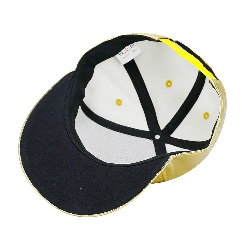 Gold Python Print Flat Brim Baseball Cap for Men Women