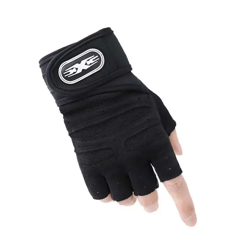 Half Finger Fitness Gloves Black Gym Cycling Wear