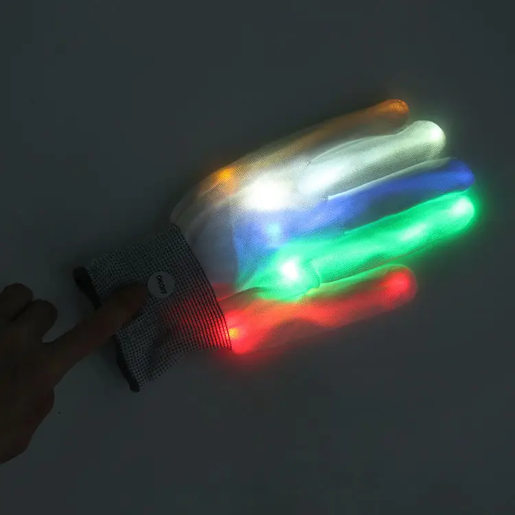 LED Fiber Glitter Gloves for Christmas Halloween Use