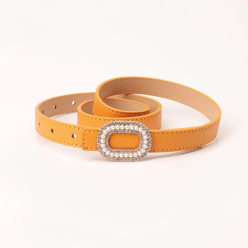 Women Pearl Buckle Fashion Belt Multi Color