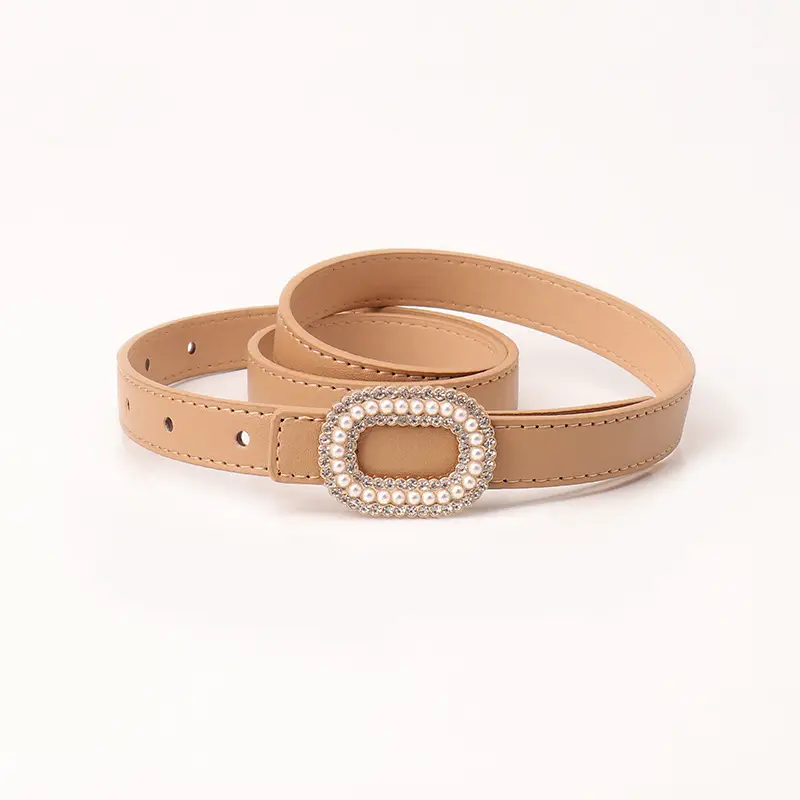 Women Pearl Buckle Fashion Belt Multi Color