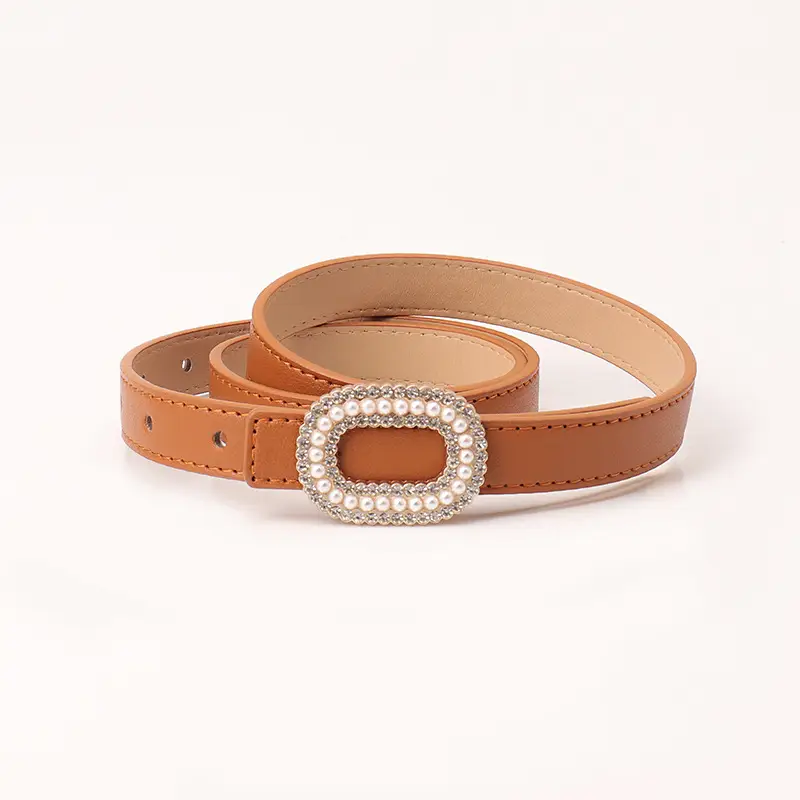 Women Pearl Buckle Fashion Belt Multi Color