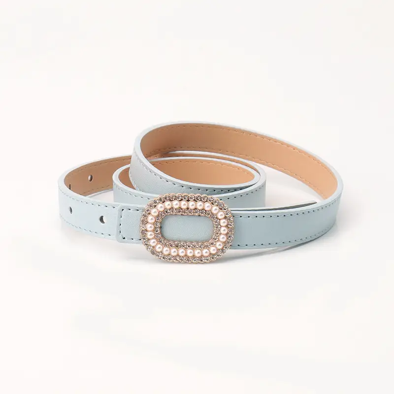 Women Pearl Buckle Fashion Belt Multi Color