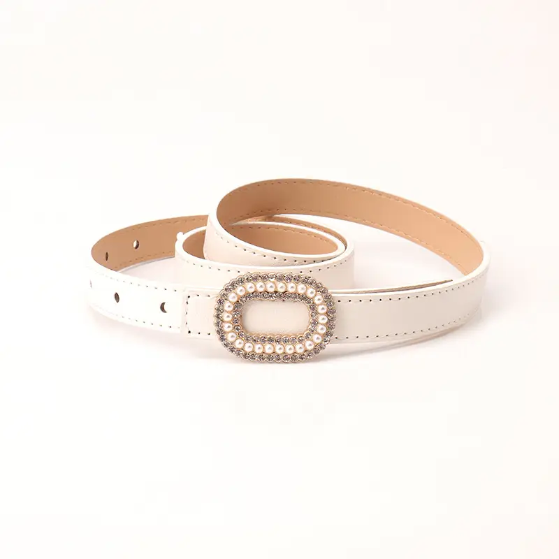 Women Pearl Buckle Fashion Belt Multi Color