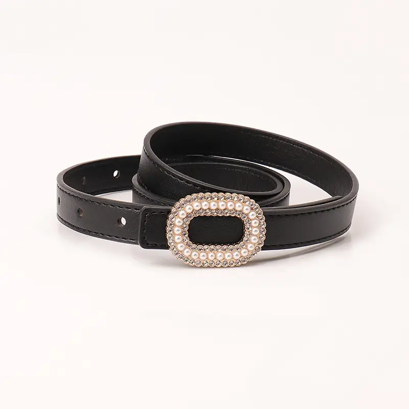 Women Pearl Buckle Fashion Belt Multi Color