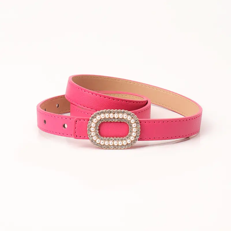 Women Pearl Buckle Fashion Belt Multi Color