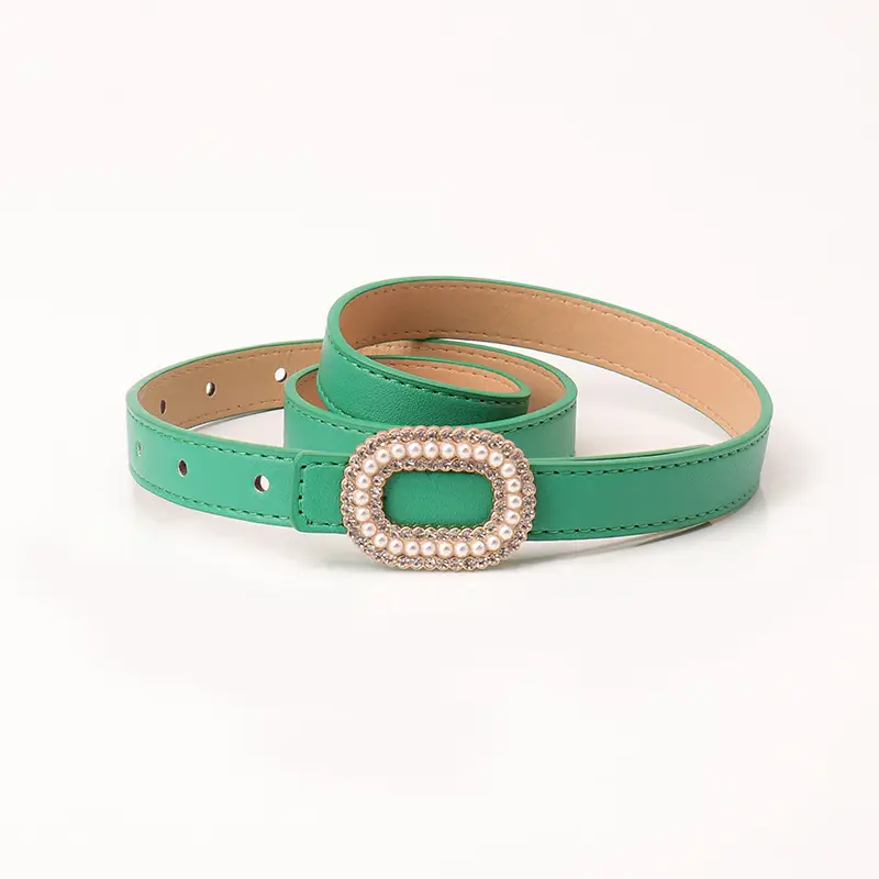 Women Pearl Buckle Fashion Belt Multi Color