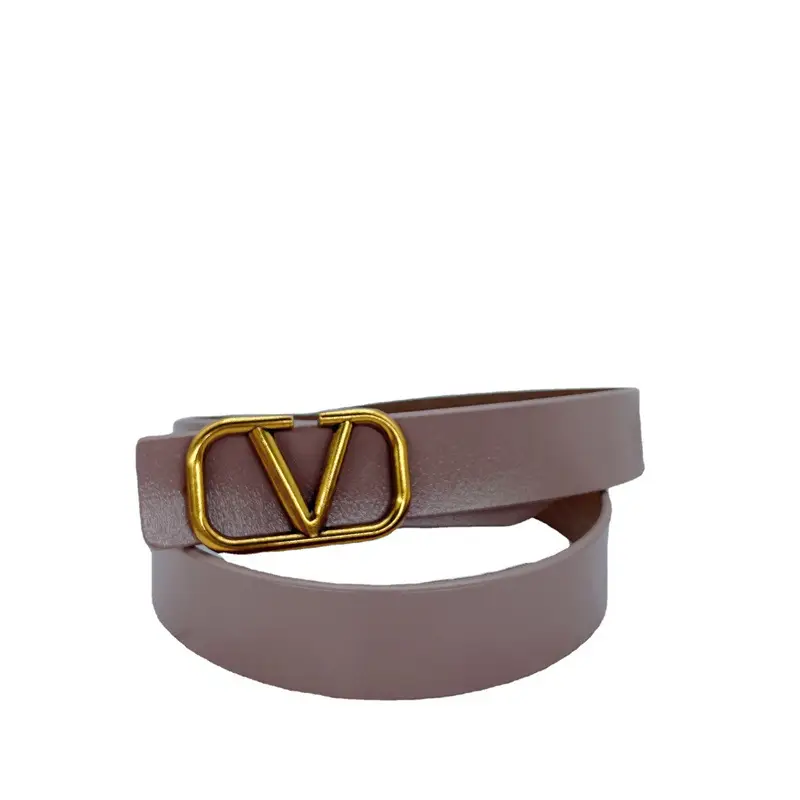 Women's V-Buckle Leather Belt 3CM Multi-Color