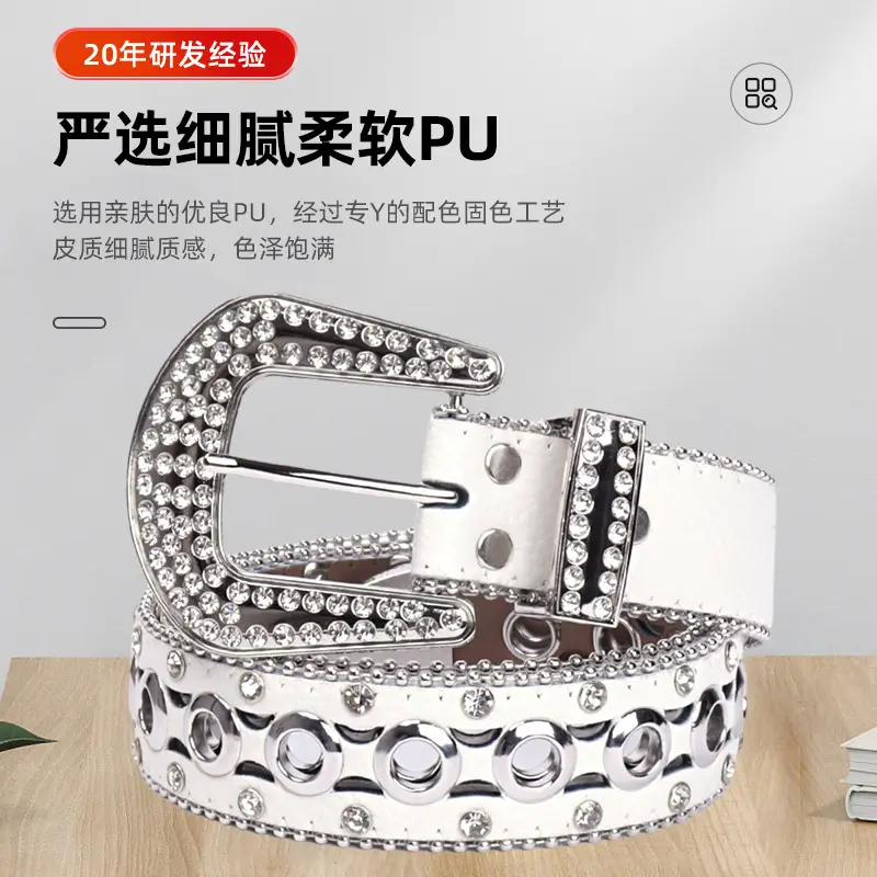 Rhinestone Eye Belt Women Adjustable Fashion Accessory