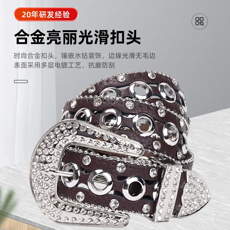 Rhinestone Eye Belt Women Adjustable Fashion Accessory