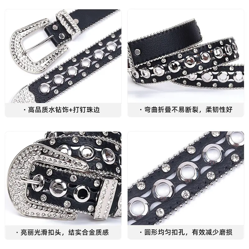 Rhinestone Eye Belt Women Adjustable Fashion Accessory