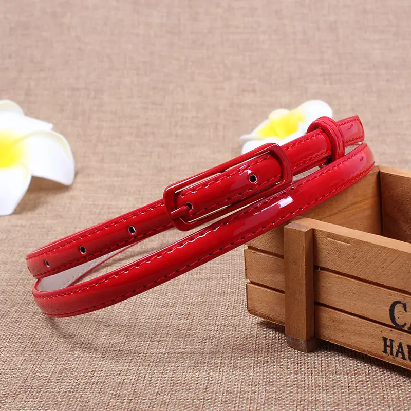 Women Multi-Color Patent Leather Belt Casual
