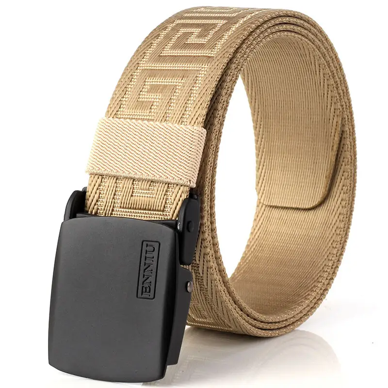 Black Greek Key Nylon Sports Belt 120cm Khaki