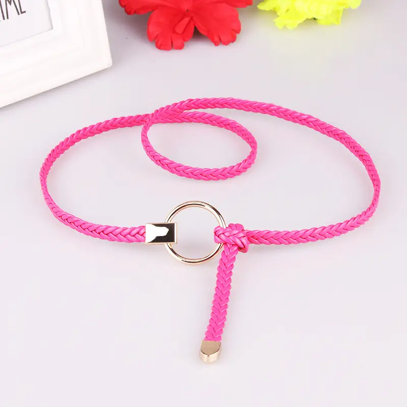 Women Braided Thin Belt Casual Fashion Accessory Set