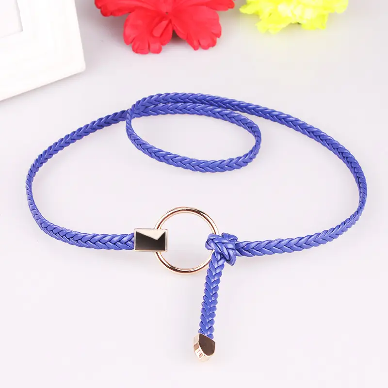 Women Braided Thin Belt Casual Fashion Accessory Set