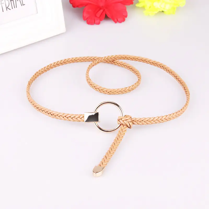 Women Braided Thin Belt Casual Fashion Accessory Set