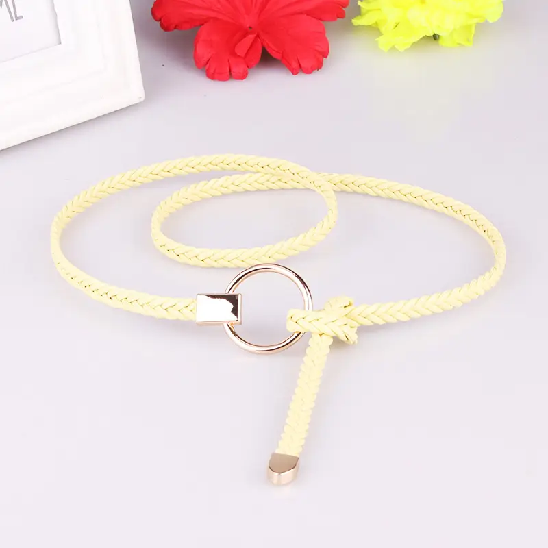 Women Braided Thin Belt Casual Fashion Accessory Set