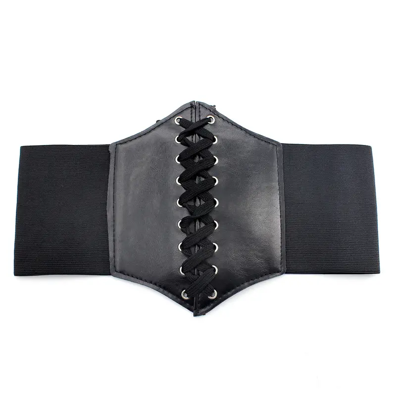 Women's Wide Elastic Waist Cincher Belt Black