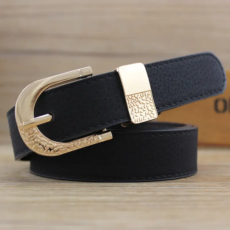Women Wide Faux Leather Belt Set Multi Color Pin Buckle