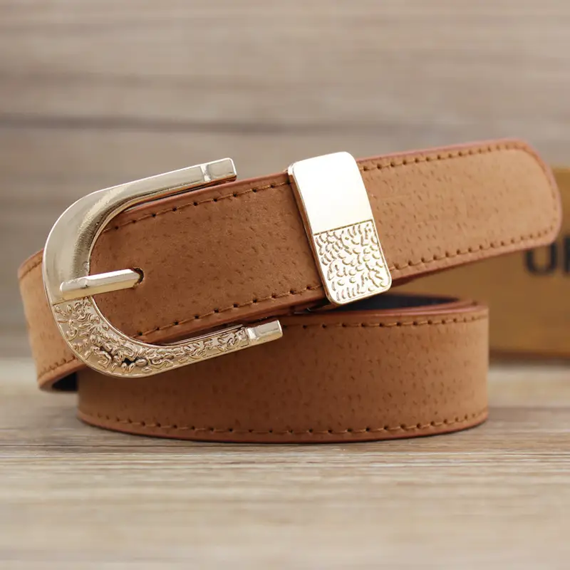 Women Wide Faux Leather Belt Set Multi Color Pin Buckle