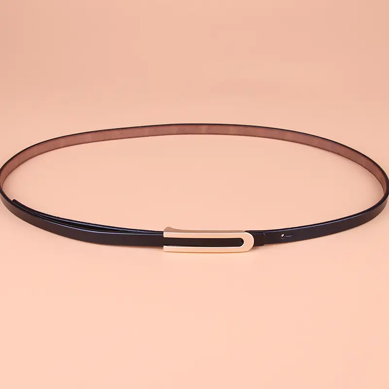 Women's Genuine Leather Skirt Belt Korean Style Black
