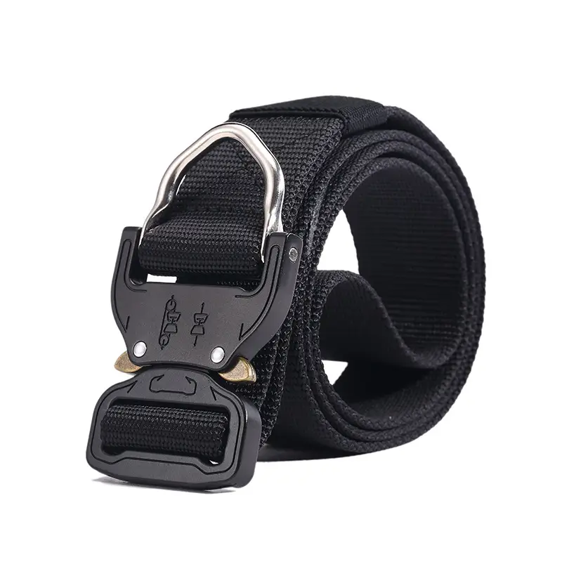Men Tactical Nylon Belt Black 3.8cm Outdoor Combat