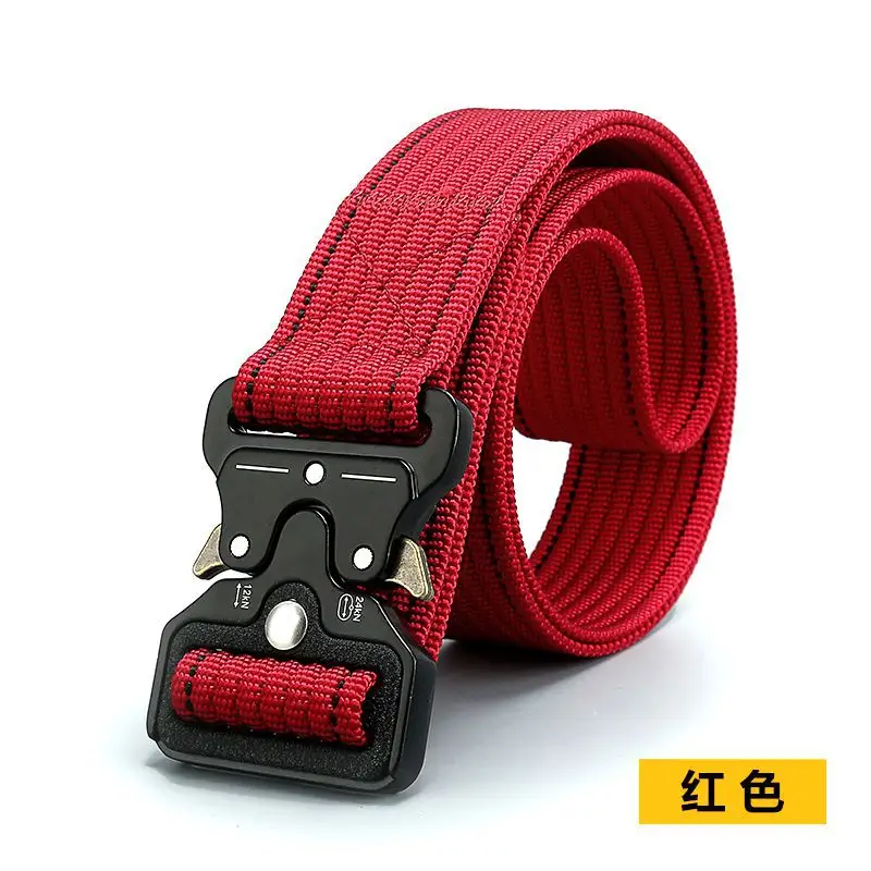 Red 3.8cm Tactical Nylon Belt for Men