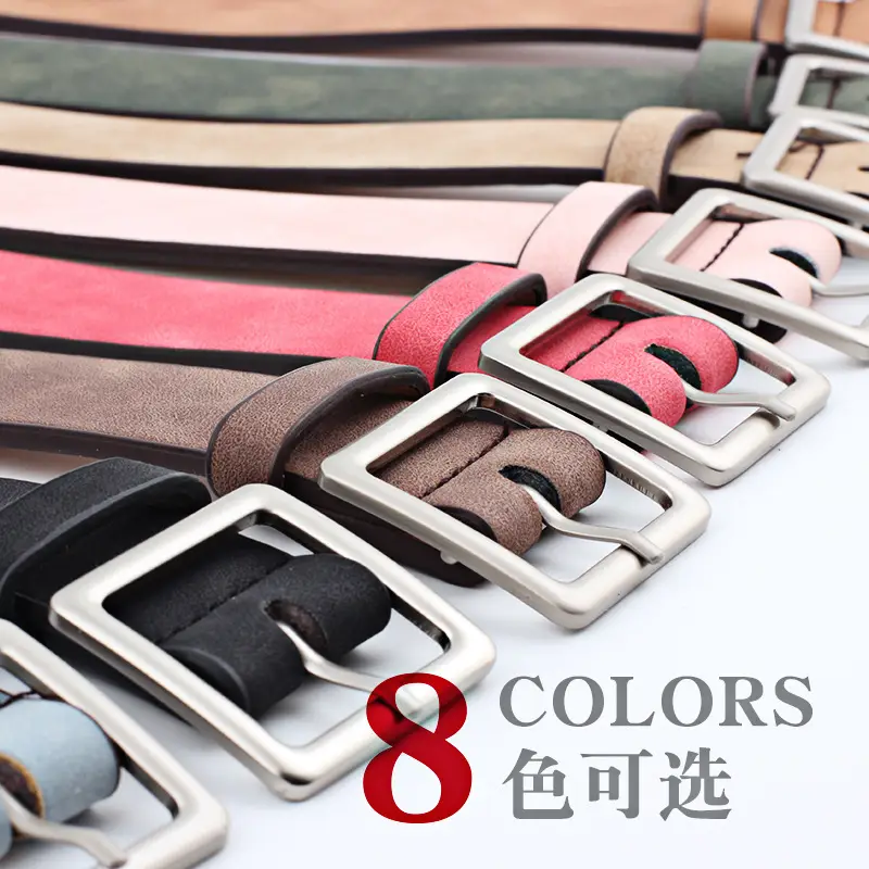 Women Frosted PU Square Buckle Belt Set of 3
