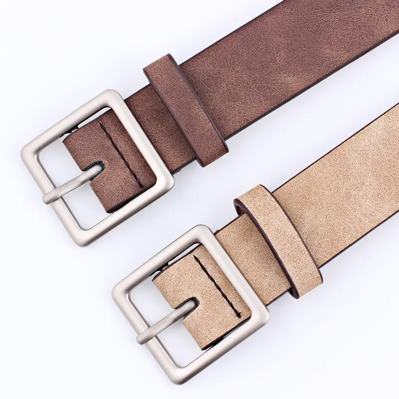 Women Frosted PU Square Buckle Belt Set of 3