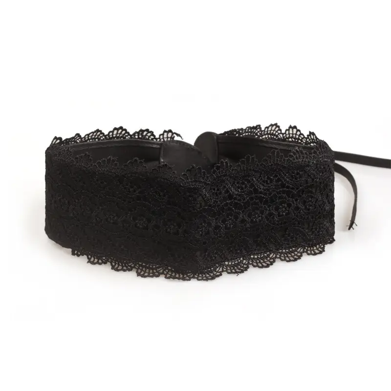Lace Wide Belt for Women in Black, Pink, Beige, Brown
