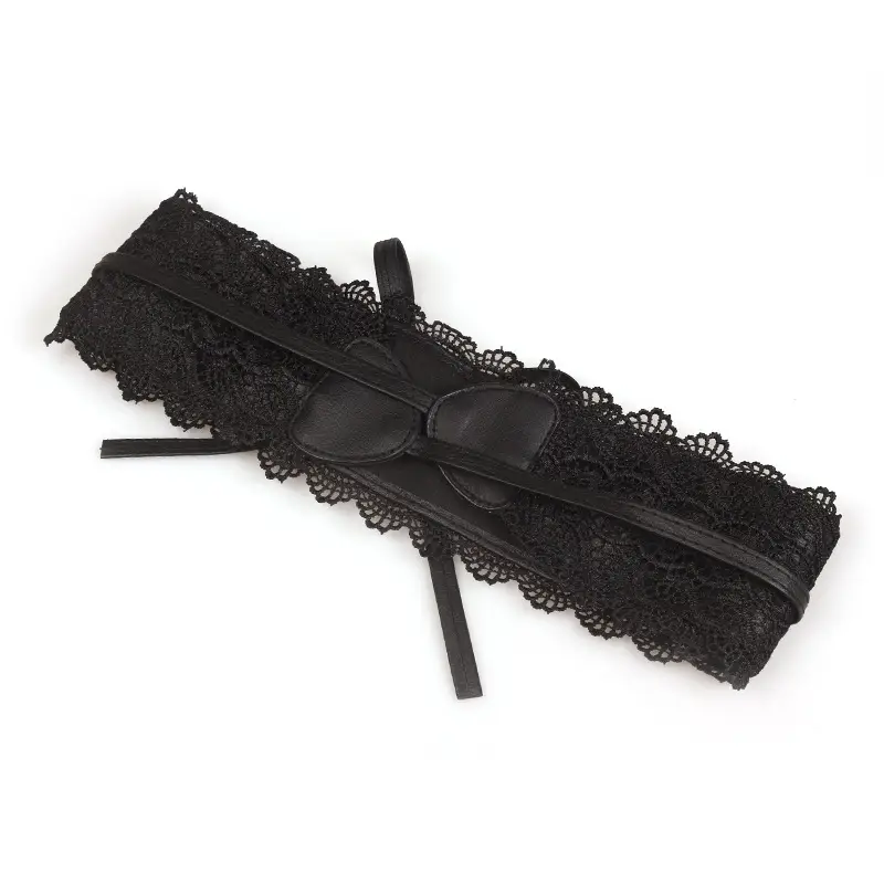 Lace Wide Belt for Women in Black, Pink, Beige, Brown
