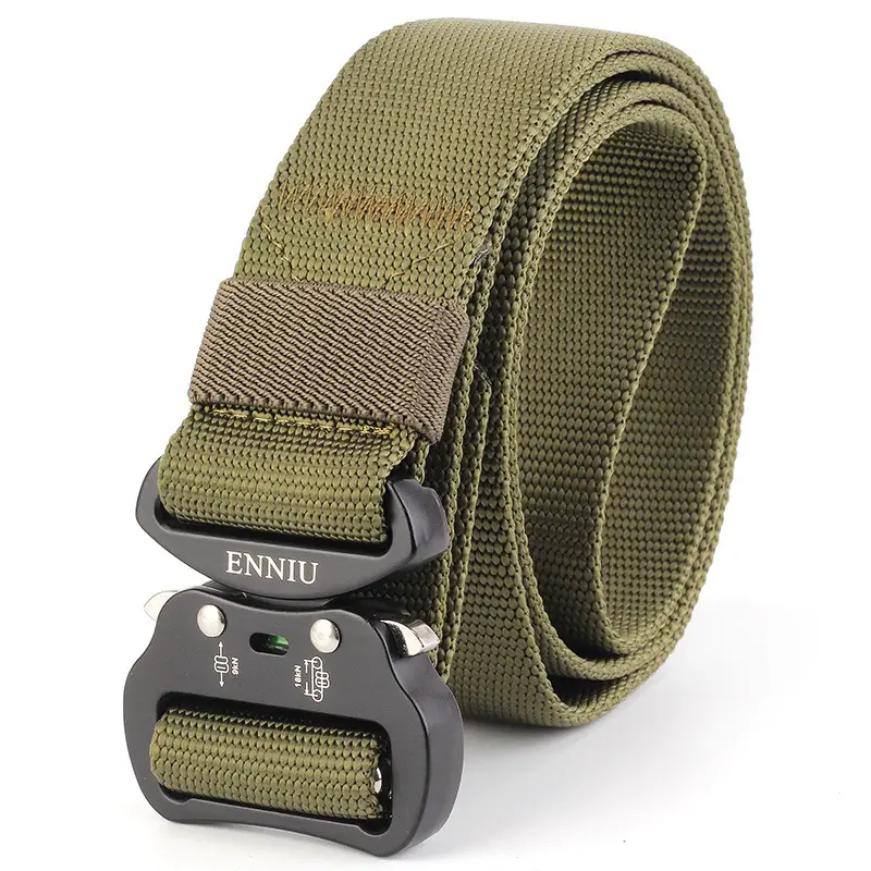 Black Tactical Nylon Belt with ENNIU Aluminum Buckle