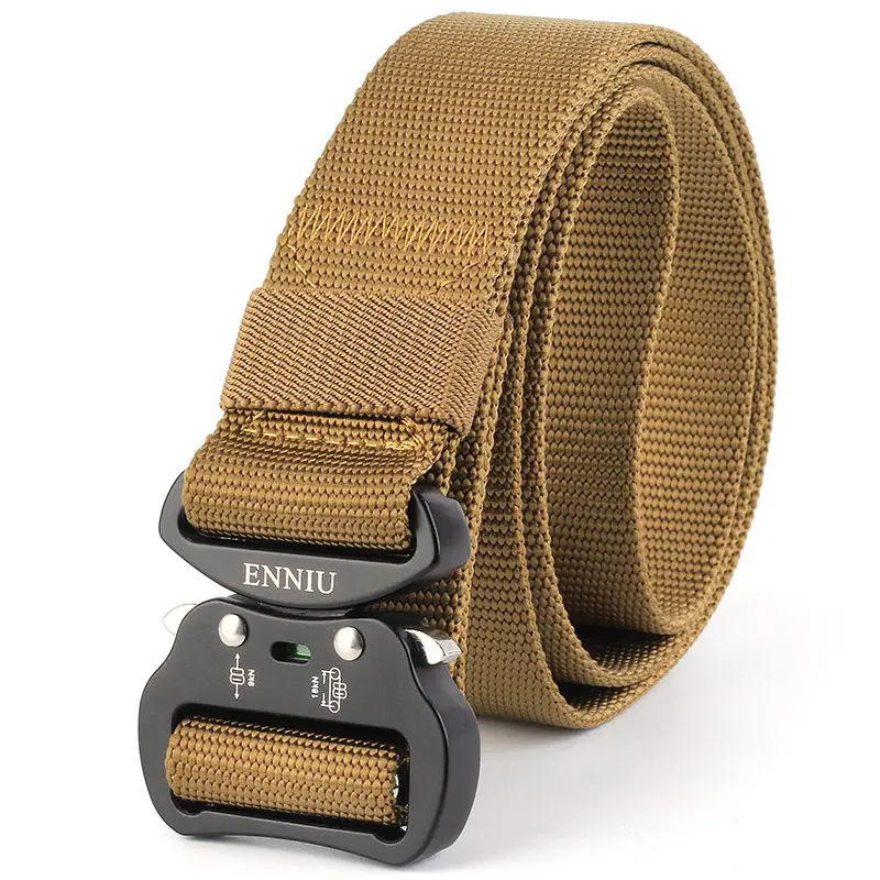 Black Tactical Nylon Belt with ENNIU Aluminum Buckle