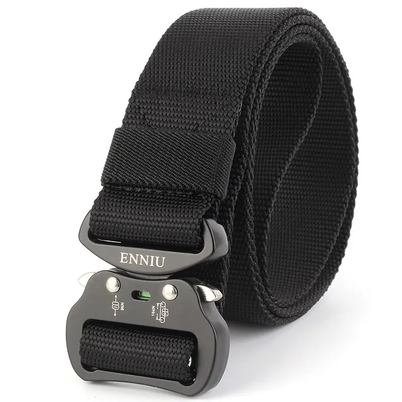 Black Tactical Nylon Belt with ENNIU Aluminum Buckle