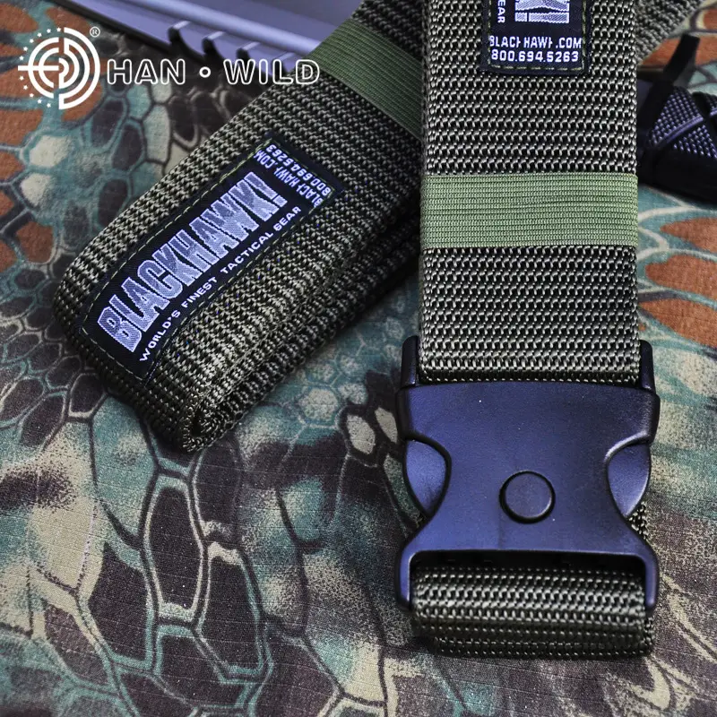 Tactical Canvas Belt Green Camouflage Outdoor Wear
