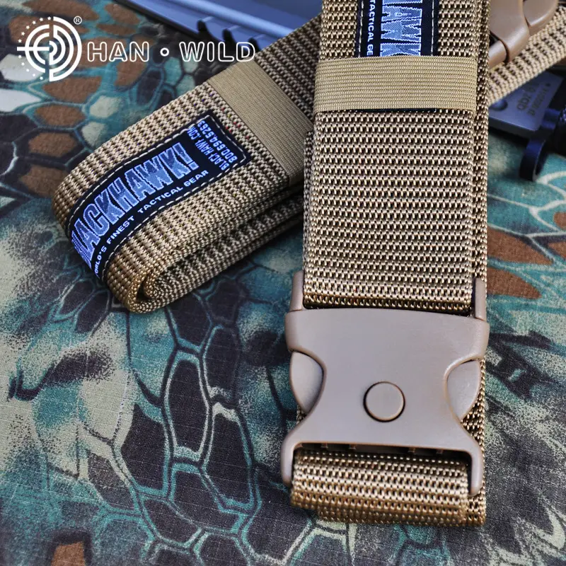 Tactical Canvas Belt Green Camouflage Outdoor Wear