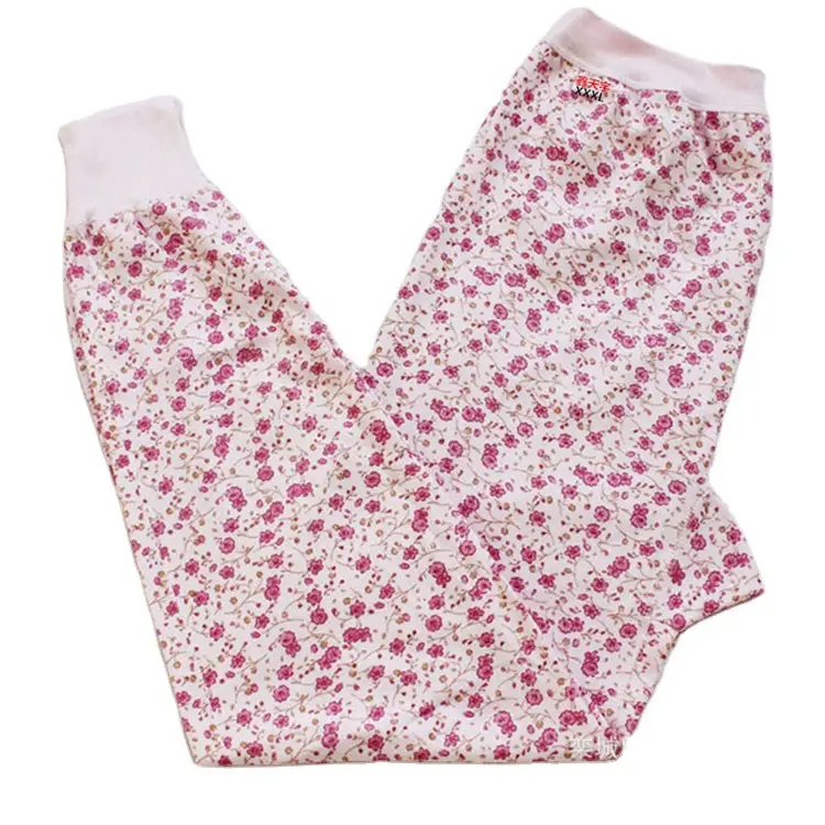 Women Loose Cotton Long Johns Sunset Red XL