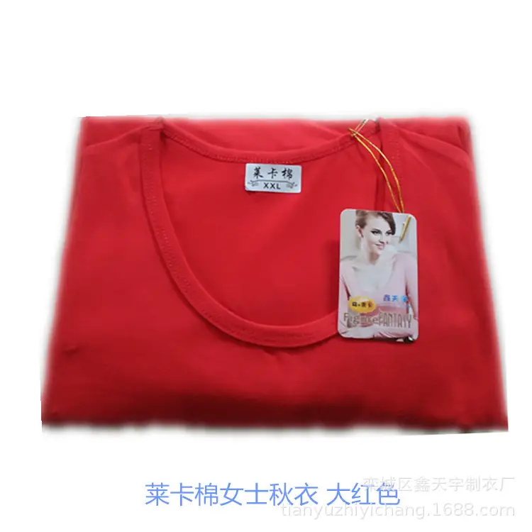 Women Lycra Cotton Autumn Shirt Red XXL