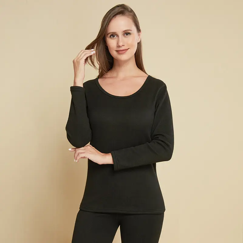 Women Velvet Thermal Underwear Set Autumn Warm Fleece Pants